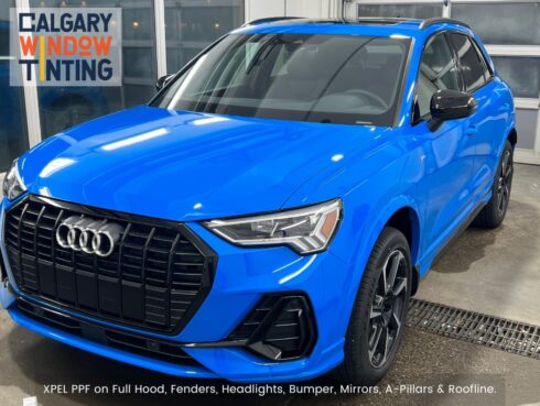 Paint protection film installed on 2023 Audi Q3.
